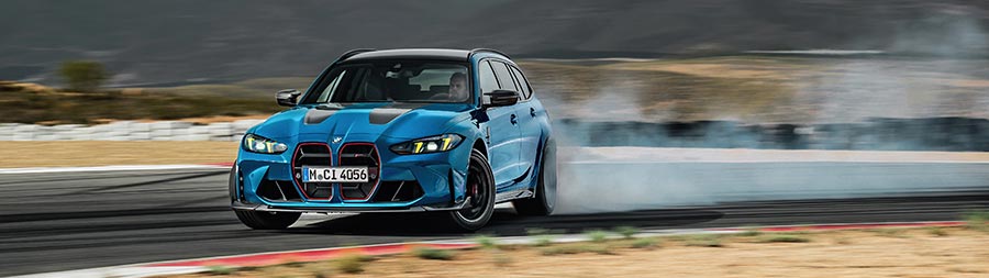 2025 BMW M3 CS Touring super ultrawide wallpaper thumbnail.